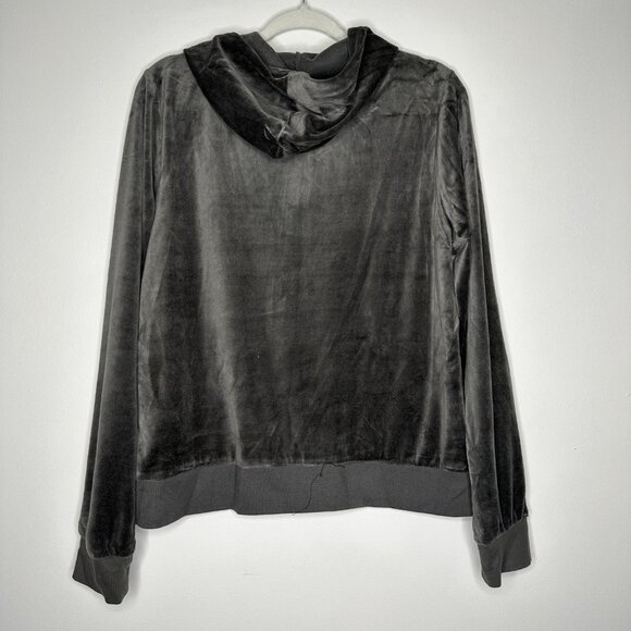 Juicy Couture Gray Velour Zip-Up Hoodie Jacket Size XL Y2K - Picture 6 of 6